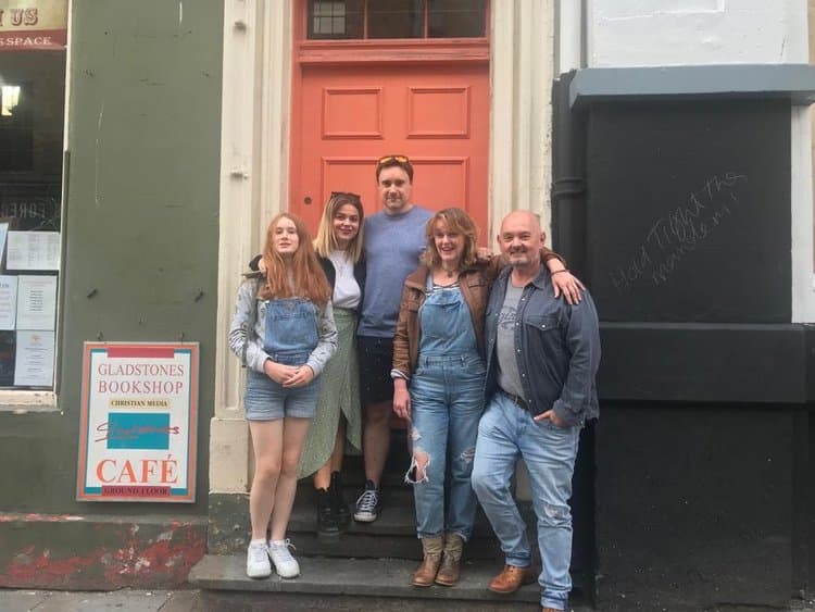 On the doorstep of Gladstone for our very first church meeting in 2019.